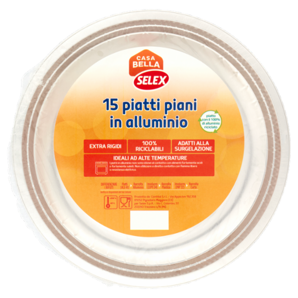 Selex Casa Bella Piatti Piani in Alluminio 15 pezzi