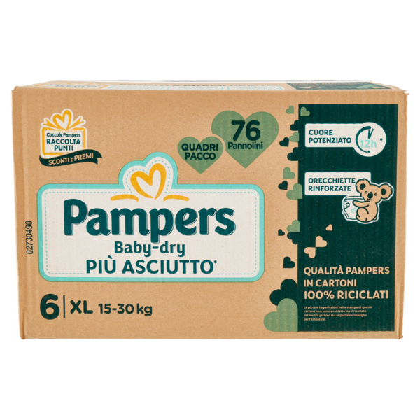 Pampers Baby-dry 6 XL 76 pz