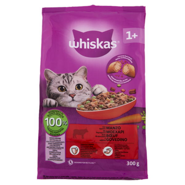Whiskas Crocchette con delizioso Manzo 300g