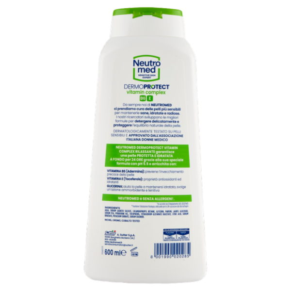 Neutromed Dermoprotect vitamin complex Bagnodoccia Rilassante Latte di Avena e Cocco pH 5,5 600 ml
