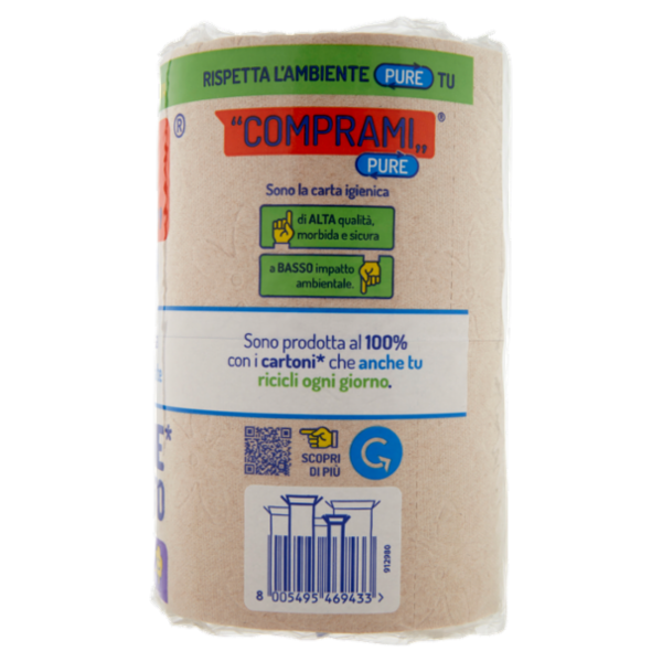 Comprami Pure Carta Igienica #100% Cartone* Riciclato Maxirotoli 4 pz