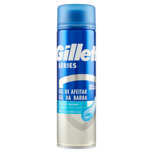 Gillette Gel da Barba da Uomo Series Idratante con Burro di Cacao, 200 ml