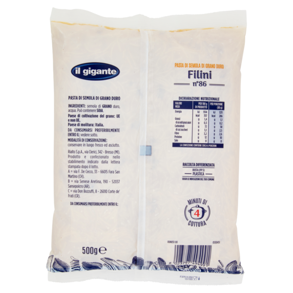 IL GIGANTE Filini n°86 500 g