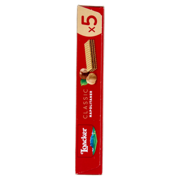 Loacker Classic Napolitaner Wafer con crema alle Nocciole 100% Italiane Wafers 45gx5