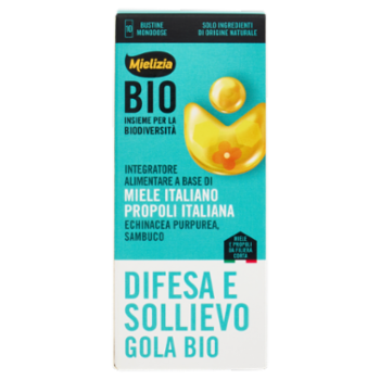 Mielizia Bio Difesa e Sollievo Gola Bio Integratore Alimentare 10 x 10 g