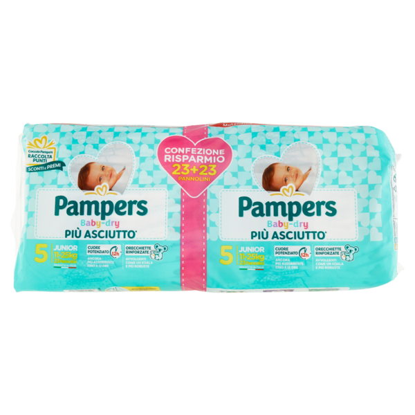 Pampers Baby-dry 5 Junior 23+23 pz