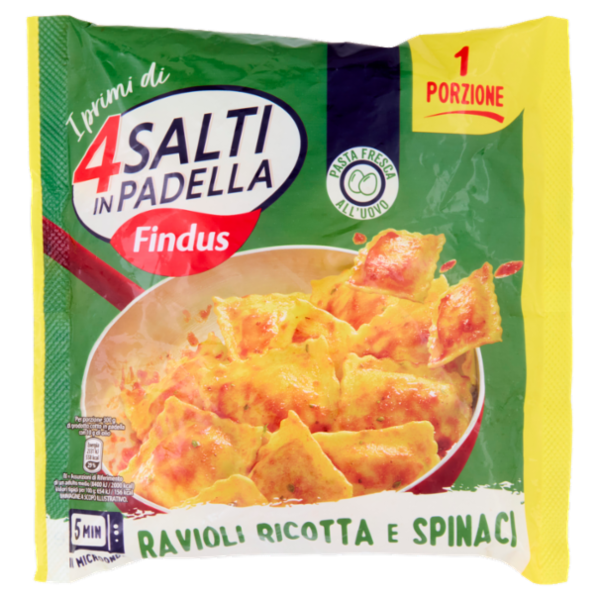 4 Salti in Padella Findus Ravioli Ricotta e Spinaci al pomodoro 300 g