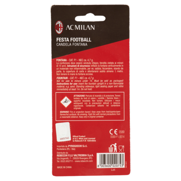 Festa Football Candela Fontana AC Milan