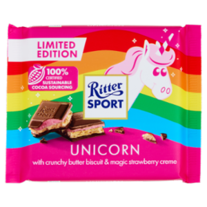 Ritter Sport Unicorn With Crunchy Butter Biscuit & Magic Strawberry Creme 100 g