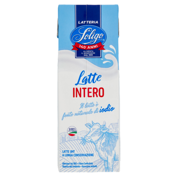 Latteria Soligo Latte Intero UHT a Lunga Conservazione 1000 ml