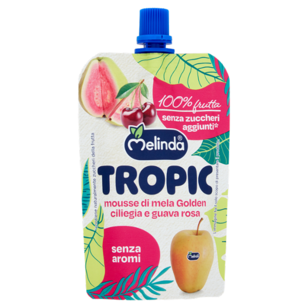 Melinda Tropic mousse di mela Golden ciliegia e guava rosa 90 g