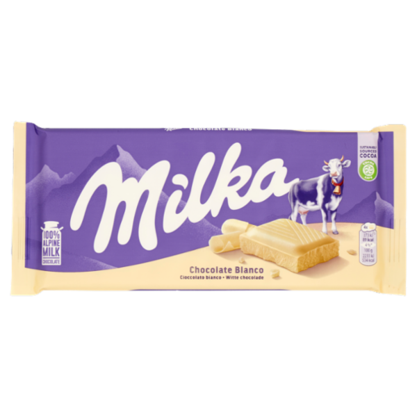 Milka Bianco, tavoletta di cioccolato bianco - 100g