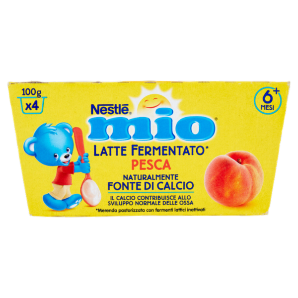 NESTLÉ MIO Merenda Latte Fermentato Pesca 4 vasetti da 100 g
