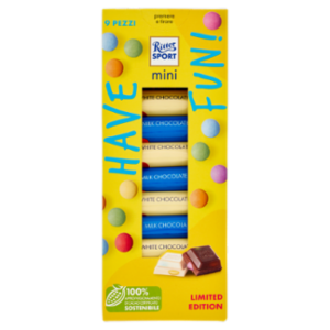 Ritter Sport Mini Con Confetti Colorati Milk Chocolate 5pz + White Chocolate 4 Pz 9 x 16,67 g