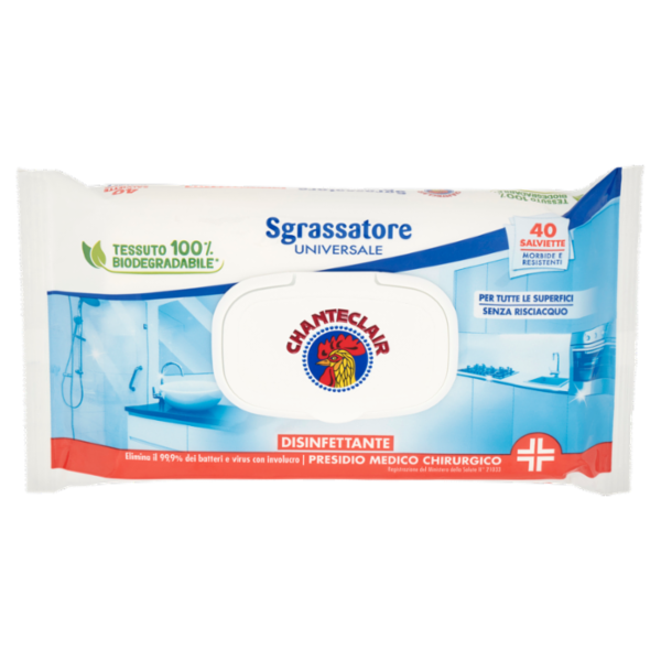 Chanteclair Sgrassatore Universale Disinfettante Salviette 40 pz