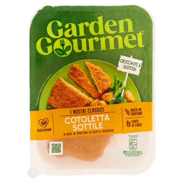 GARDEN GOURMET Cotoletta Sottile Vegetariana di Soia e Frumento 2 pezzi 180g