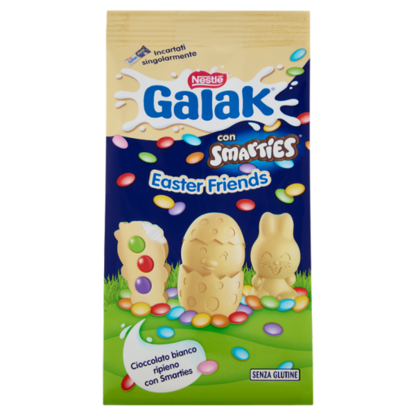 GALAK Easter Friends Personaggi Pasquali di Cioccolato Bianco con Smarties 147g