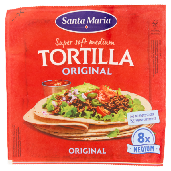 Santa Maria Super soft medium Tortilla Original 8x Medium 320 g