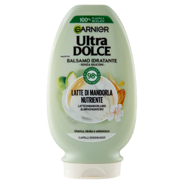 Garnier Ultra Dolce Latte di Mandorla, Balsamo Nutriente per Capelli Normali, 200 ml