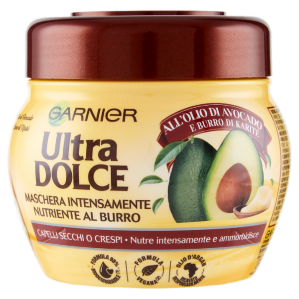 Garnier Ultra Dolce Maschera nutrizione intensa all'olio di avocado e burro di karité 300 ml
