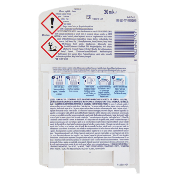 Ambi Pur Profumatore per Ambienti Elettrico Ricarica 3Volution, Gelsomino Scarlatto 20 ml