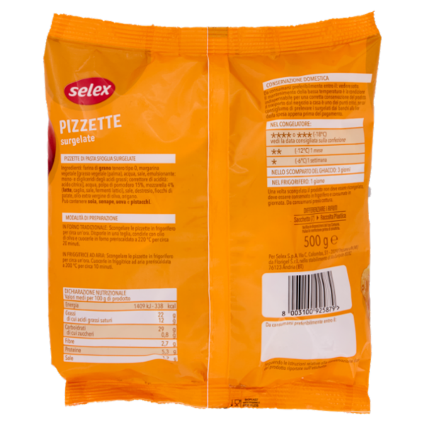 Selex Pizzette di Pasta Sfoglia Surgelate 500 g