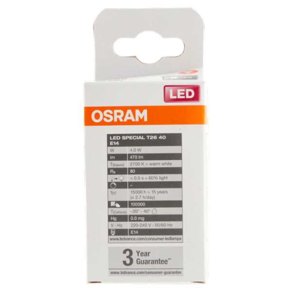 Osram Led Special T26 40 Warm White 4.0 W E14