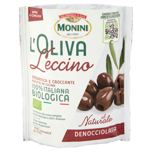 Monini l'Oliva Leccino Biologica al Naturale Denocciolata 150 g
