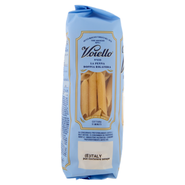 Voiello Pasta La Penna Doppia Rigatura N°152 grani 100% italiani Trafilata bronzo 500g