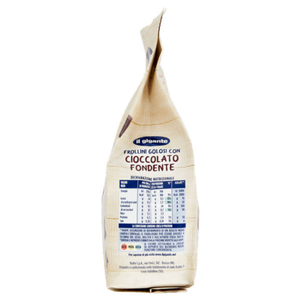 IL GIGANTE Frollini Golosi con Cioccolato Fondente 350 g