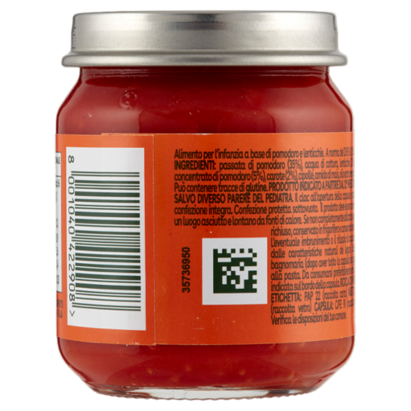 Plasmon i Sughetti Ragù di Lenticchie con Pomodoro e Carote 120 g