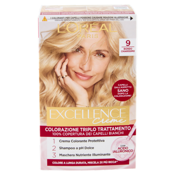 L'Oréal Paris Excellence Creme Colorazione Triplo Trattamento Biondo Chiarissimo 9