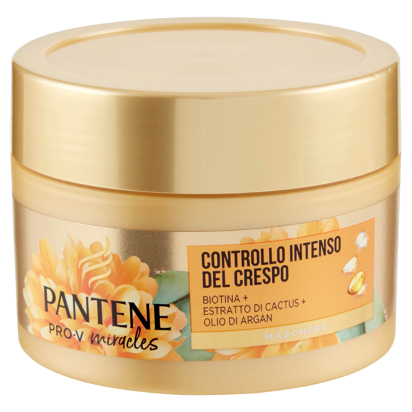 Pantene Maschera Capelli Miracles Controllo Intenso del Crespo con Biotina+Cactus+Olio Argan 160 ml