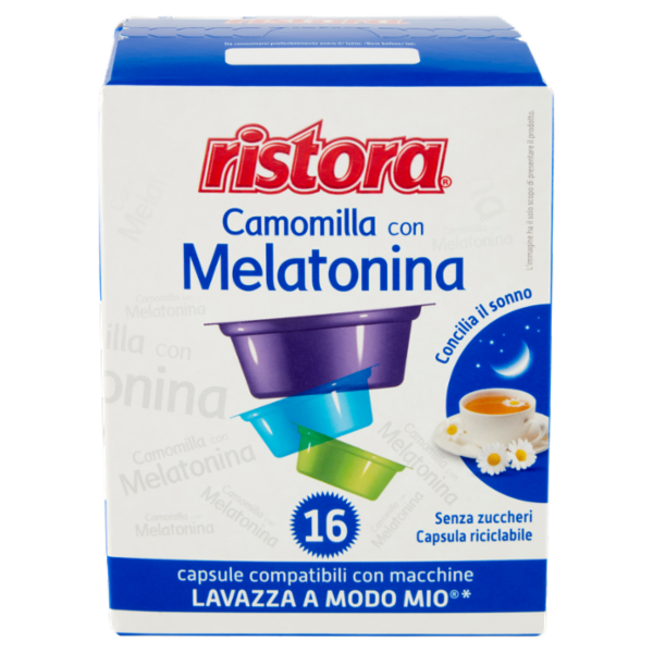 ristora Camomilla con Melatonina 16 Capsule Compatibili con macchine Lavazza a Modo Mio* 16 x 4 g