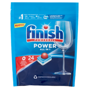Finish Power All In One Regular Pastiglie Lavastoviglie 24 Lavaggi 384 Gr