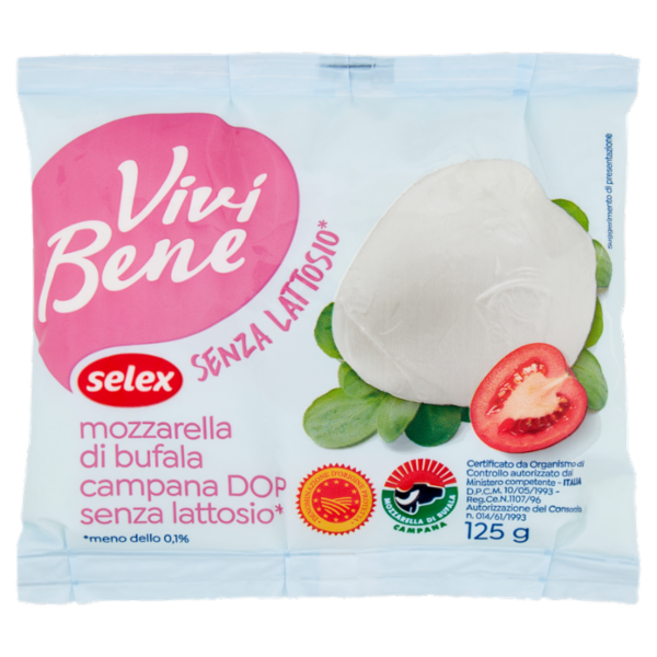 Selex Vivi Bene Mozzarella di Bufala Campana D.O.P. Senza Lattosio 125 g