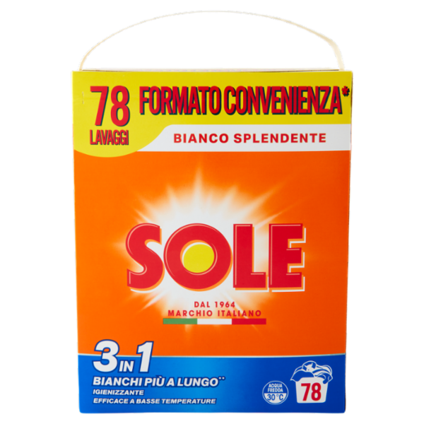 Sole Bianco Splendente Polvere lavatrice 78 misurini 3,9 kg