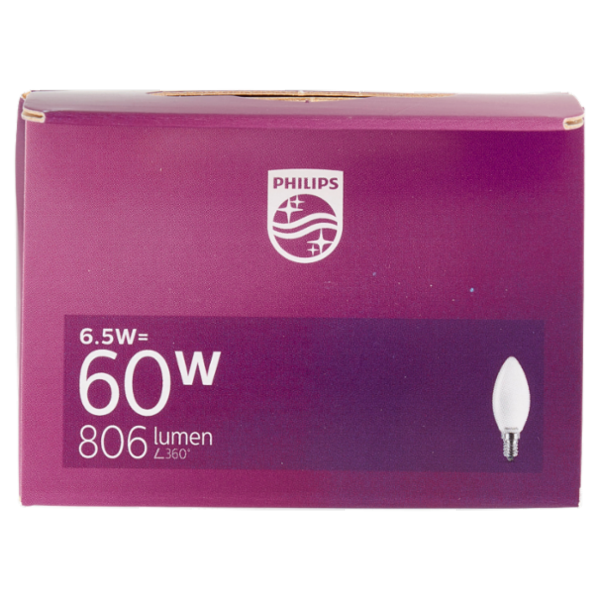 Philips Led candela vetro 60W E14 2700K