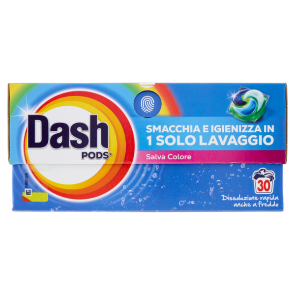 Dash Pods Detersivo Lavatrice in Capsule, Salva Colore, 30 Lavaggi 519 g