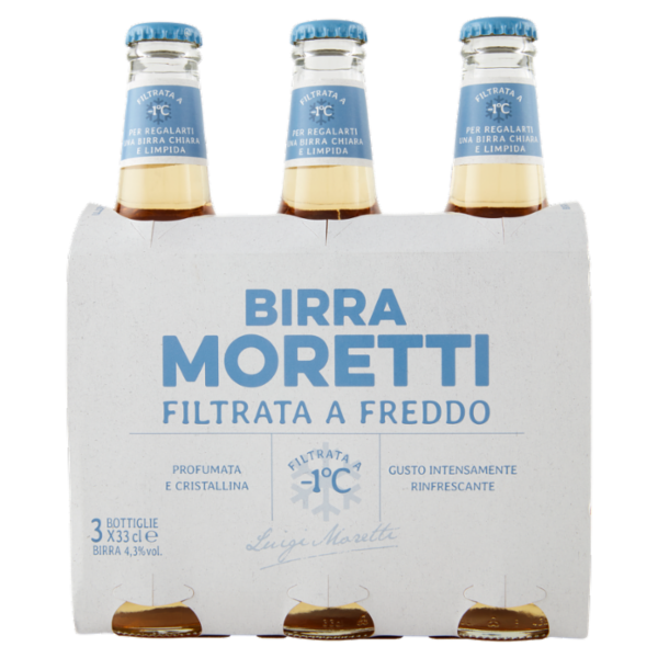 Birra Moretti Filtrata a Freddo 3 x 33 cl