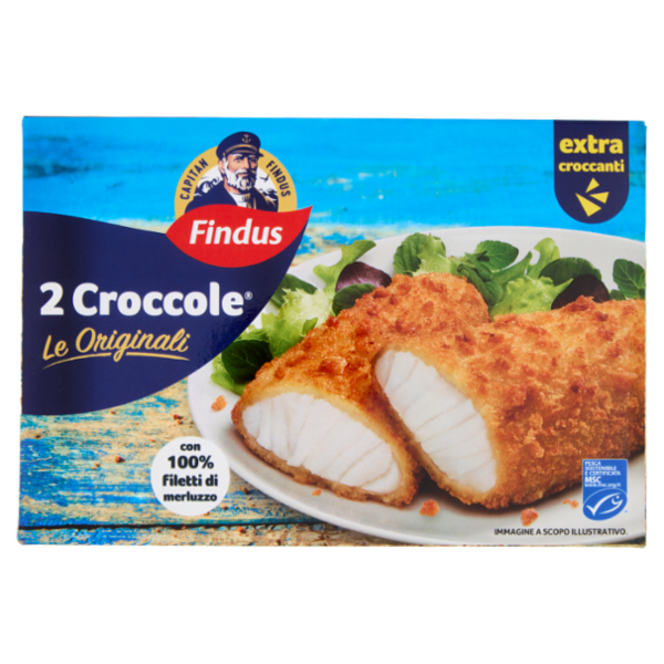 Capitan Findus 2 Croccole con 100% Filetti di Merluzzo - Le originali 216 g