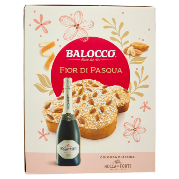 Balocco Fior di Pasqua Colomba Classica 700 g + Rocca dei Forti Vino Spumante Dolce 75 cl