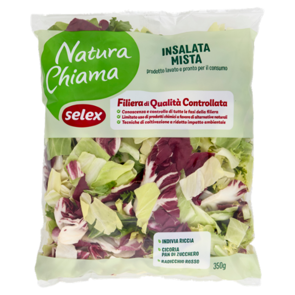 Selex Natura Chiama Insalata Mista Lavata e Pronta per il Consumo 350 g