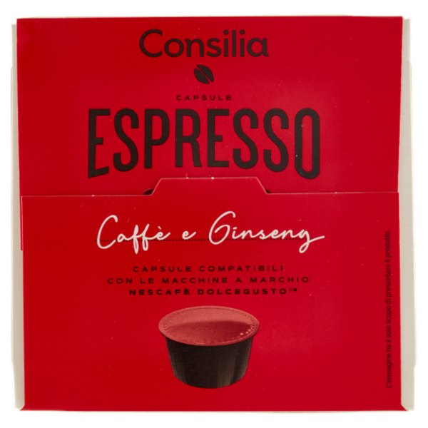 Consilia Caffè e Ginseng Espresso in Capsule Compatibili Dolce Gusto 10 pezzi