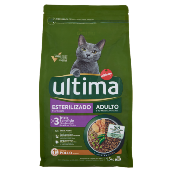 ultima Cat Sterilizzati Adulto 1-10 Anni con Pollo 1,5 kg
