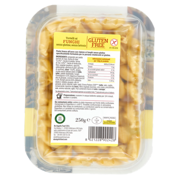 de Angelis Gluten Free Tortelli Funghi Porcini 250 g