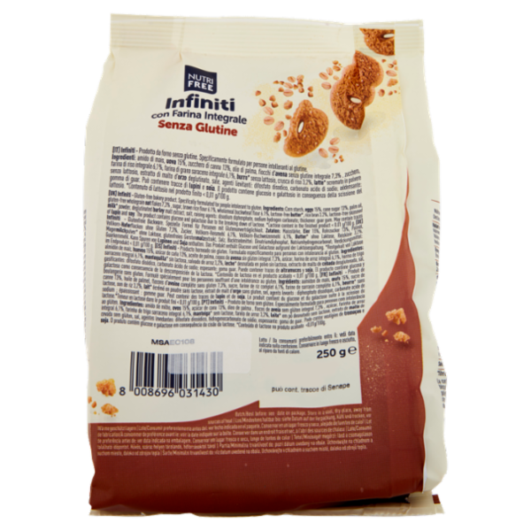 Nutrifree Infiniti con Farina Integrale Senza Glutine Senza Lattosio 250 g
