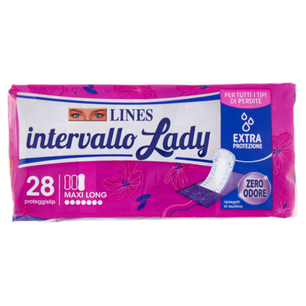 Lines intervallo Lady proteggislip Maxi Long Ripiegato 28 pz