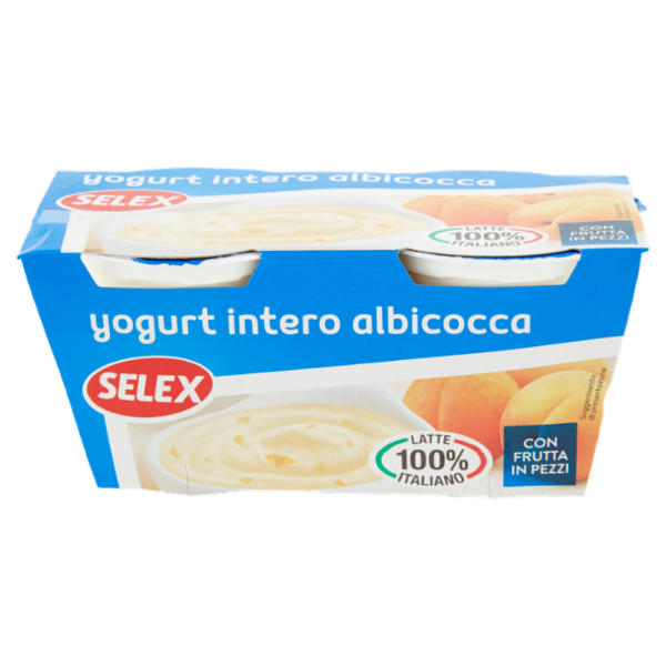 Selex Yogurt Intero Albicocca con Frutta in Pezzi 2x125 g
