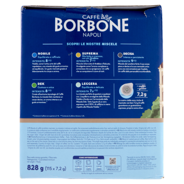 Caffè Borbone Miscela Decisa Cialde Compostabili* 115 x 7,2 g